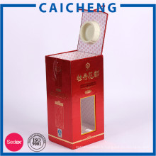 Boîte d&#39;emballage de l&#39;esprit de la Chine avec des boîtes en carton de liqueur de fenêtre avec la poignée